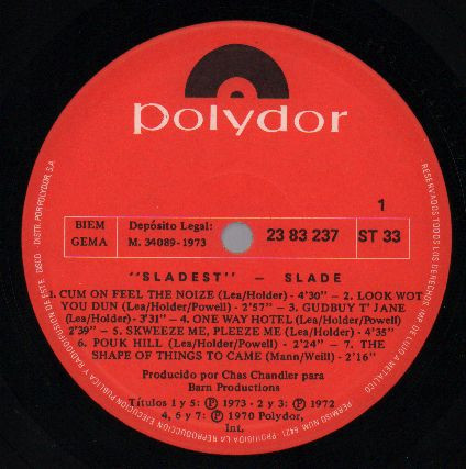 Slade - Sladest | Polydor (23 83 237) - 3 Slade - Sladest | Polydor (23 83 237) - 3