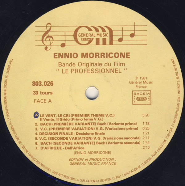 Ennio Morricone - Le Professionnel (Bande Originale Du Film) | Général Music France (803 026) - 4