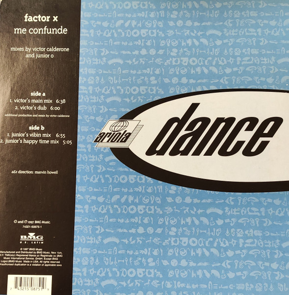 Factor X - Me Confunde | Ariola Dance (74321-50875-1) - 2
