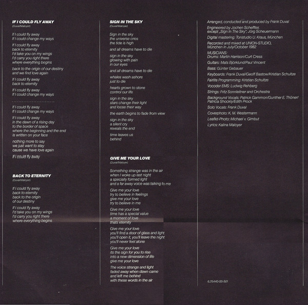 Frank Duval - If I Could Fly Away | TELDEC (6.25440 AP) - 5 Frank Duval - If I Could Fly Away | TELDEC (6.25440 AP) - 5