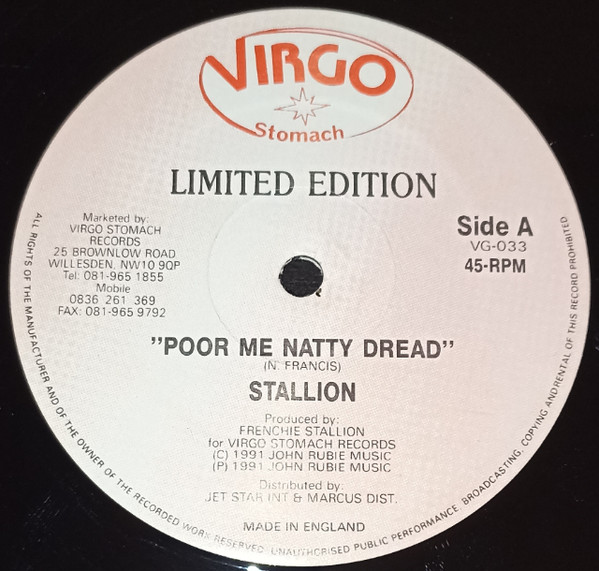 Stallion - Poor Me Natty Dread | Virgo Stomach (VG033) - main