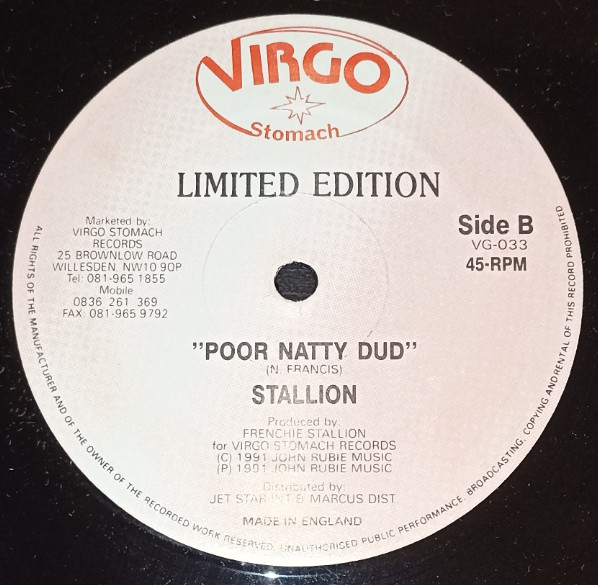 Stallion - Poor Me Natty Dread | Virgo Stomach (VG033) - 2