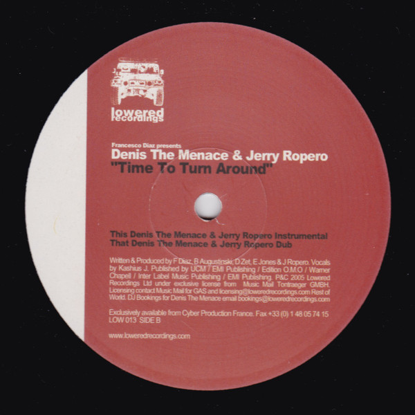 Francesco Diaz Presents Jerry Ropero & Denis The Menace - Time To Turn Around | Lowered Recordings (LOW013) - 2