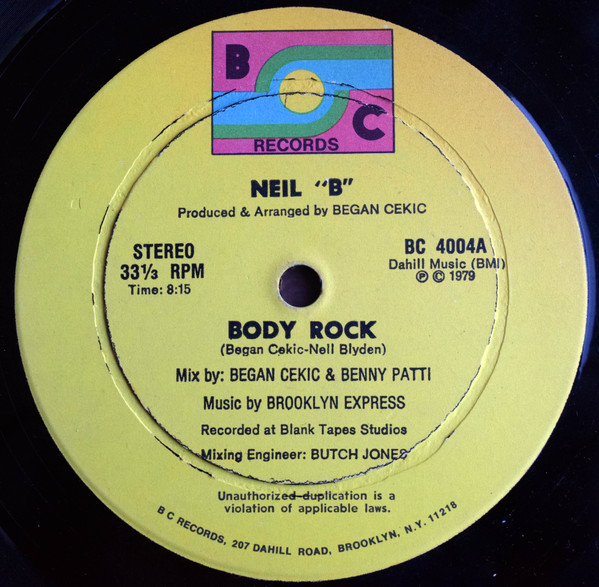 Neil "B" / Brooklyn Express - Body Rock | BC Records (BC 4004) Neil "B" / Brooklyn Express - Body Rock | BC Records (BC 4004)