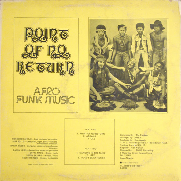 The Funkees - Point Of No Return - Afro Funk Music | Amba (AMLP 1001) - 2