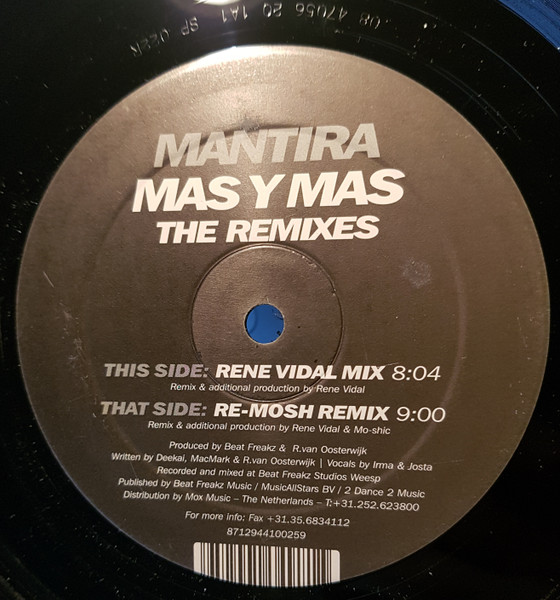 Mantira - Mas Y Mas (The Remixes) | Spinnin' Records (SP 022R) - main