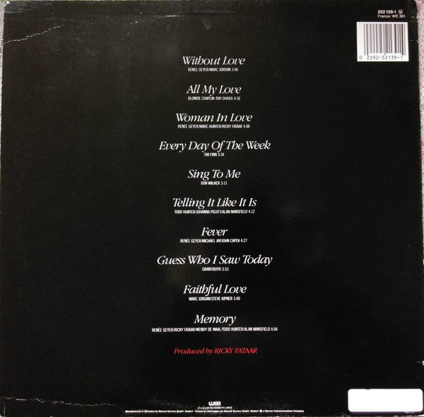 Renée Geyer - Sing To Me | WEA (252 139-1)