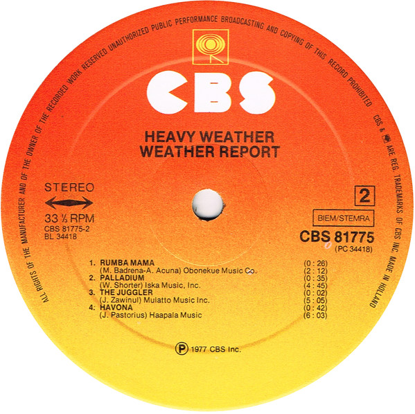 Weather Report - Heavy Weather | CBS (CBS 81775) - 4
