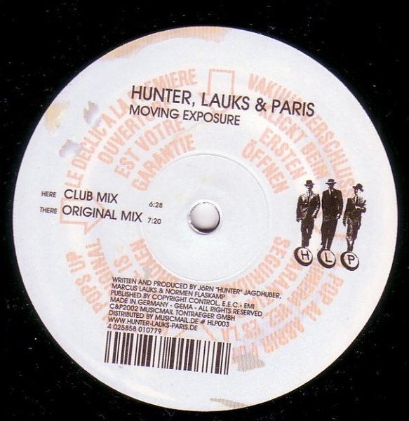 Hunter, Lauks & Paris - Moving Exposure | HLP Records (HLP003) - main