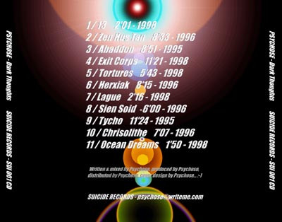 Psychose - Dark Thoughts | Suicide Records (SUI 001 CD) - 2