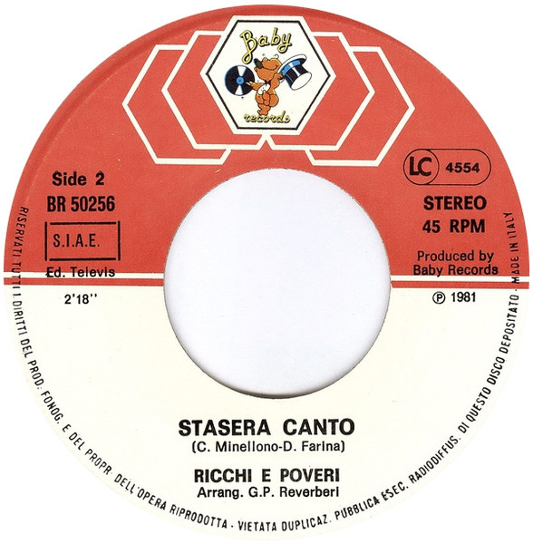 Ricchi E Poveri - Come Vorrei | Baby Records (BR 50256) - 4