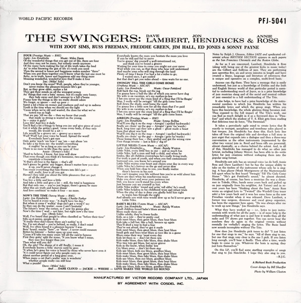 Lambert, Hendricks & Ross With Zoot Sims - The Swingers! | World Pacific Records (PFJ-5041) - 2