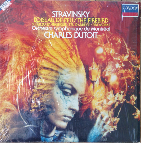 Igor Stravinsky , Orchestre symphonique de Montréal , Charles Dutoit - L'Oiseau De Feu = The Firebird - Scherzo Fantastique - Feu D'Artifice = Fireworks | London Records (414 409-1)