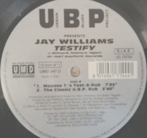 Urban Blues Project & Jay Williams - Testify | Underground Music Department (UMD) (UMD 347 D) - 4 Urban Blues Project & Jay Williams - Testify | Underground Music Department (UMD) (UMD 347 D) - 4