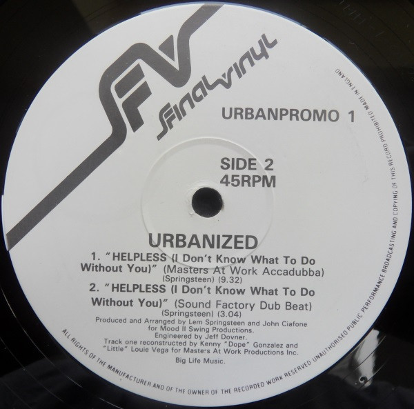 Urbanized - Helpless (I Don't Know What To Do Without You) | Final Vinyl (URBANPROMO 1) - 2 Urbanized - Helpless (I Don't Know What To Do Without You) | Final Vinyl (URBANPROMO 1) - 2