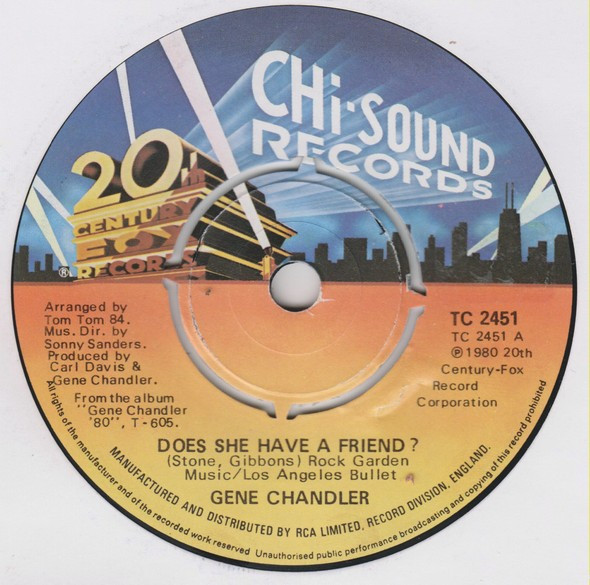 Gene Chandler - Does She Have A Friend? | 20th Century Fox Records (TC 2451) - main Gene Chandler - Does She Have A Friend? | 20th Century Fox Records (TC 2451) - main