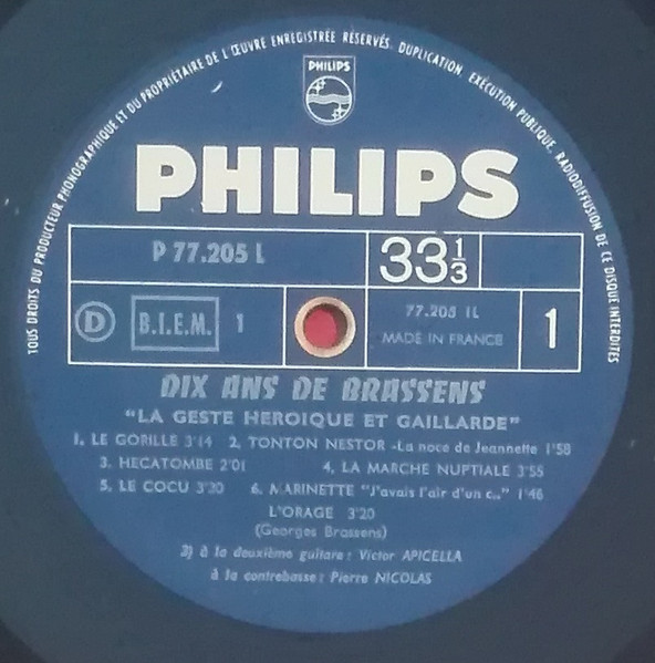 Georges Brassens - 10 Ans De Brassens (2ème Édition) | Philips (P 6 L 0053) - 3