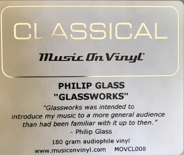 Philip Glass - Glassworks | Music On Vinyl (MOVCL008) - 3