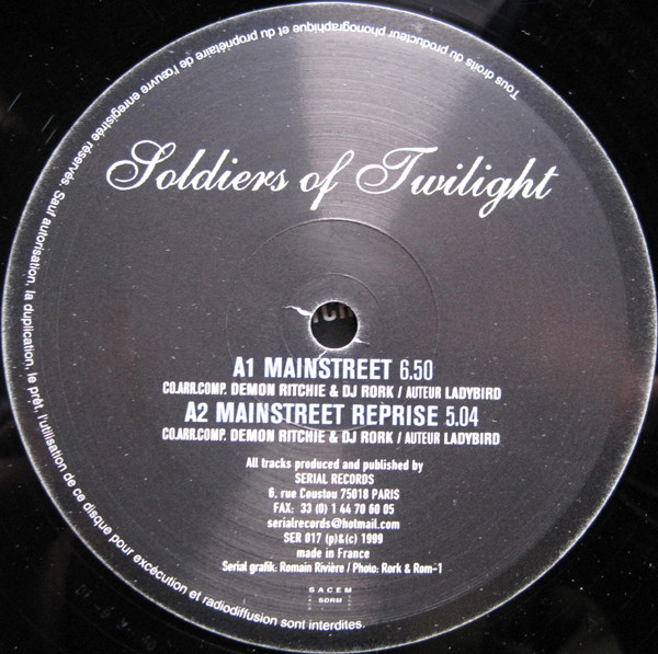 Soldiers Of Twilight - Main Street / S.O.T One | Serial Records (SER 017) - 3 Soldiers Of Twilight - Main Street / S.O.T One | Serial Records (SER 017) - 3