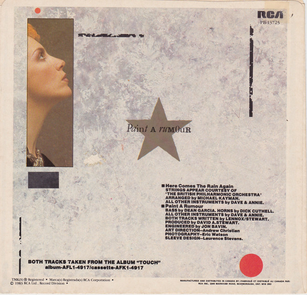 Eurythmics - Here Comes The Rain Again | RCA (PB-13725) - 2