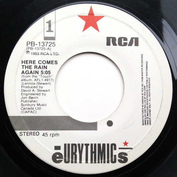 Eurythmics - Here Comes The Rain Again | RCA (PB-13725) - 3