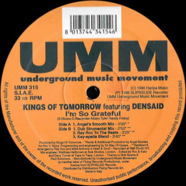Kings Of Tomorrow Featuring Densaid - I'm So Grateful | UMM (UMM 315)