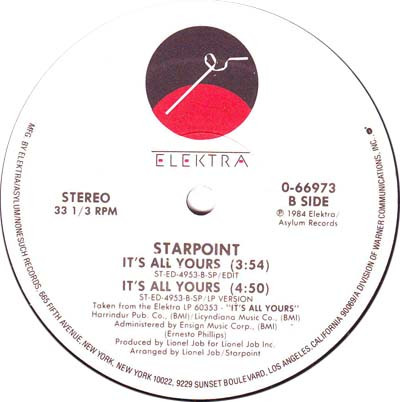 Starpoint - It's All Yours | Elektra (0-66973) - 2