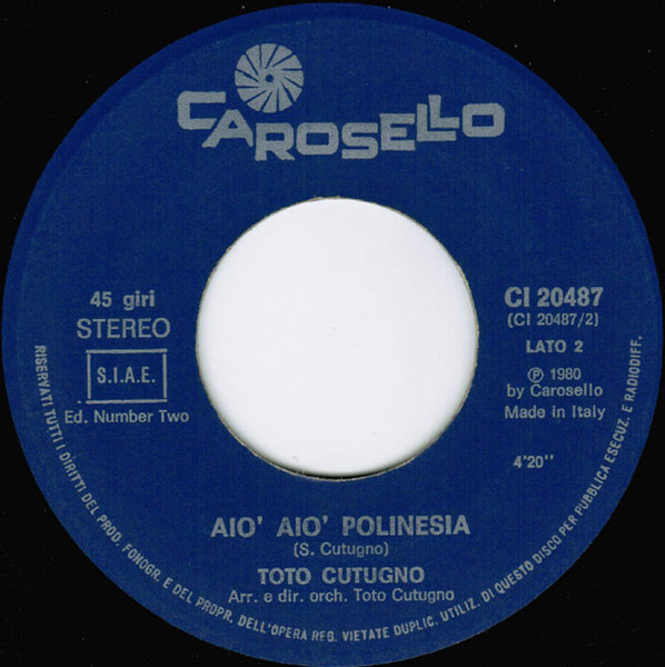 Toto Cutugno - Innamorati | Carosello (CI 20487) - 4