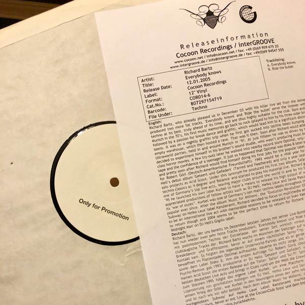 Richard Bartz - Everybody Knows | Cocoon Recordings (COR12"014)