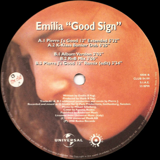 Emilia - Good Sign | Nitelite The Club Records (CLUB 04-99)