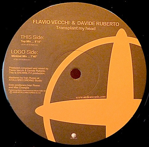 Flavio Vecchi & Davide Ruberto - Transplant My Head | Atollo Records (ATOLLO 003) - main