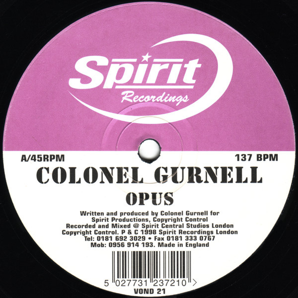 Colonel Gurnell - Opus / Widescreen | Spirit Recordings (VOND 21)