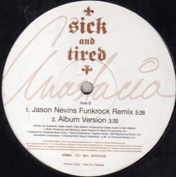 Anastacia - Sick And Tired | Epic (XPR3793) - 2