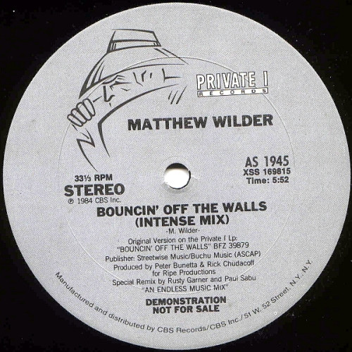 Matthew Wilder - Bouncin' Off The Walls | Private I Records (AS 1945)