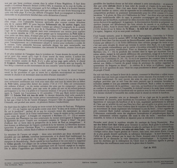 Johann Sebastian Bach , Agnes Giebel - Deux Cantates & Trois Airs | Erato (STU 70692) - 3