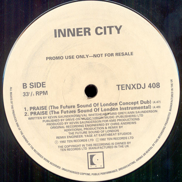Inner City - Praise | 10 Records (TENXDJ 408) - 3