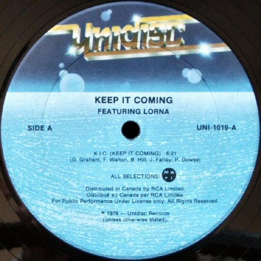 Keep It Coming Featuring Lorna - K.I.C. (Keep It Coming) | Unidisc (UNI-1019)