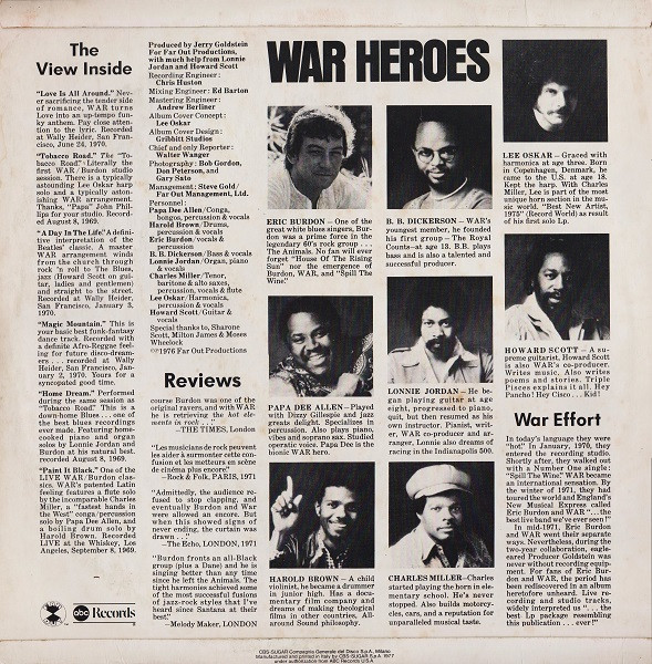 War Featuring Eric Burdon - Love Is All Around | ABC Records (ABC 461)