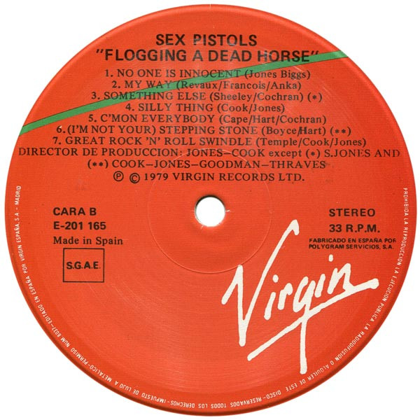Sex Pistols - Flogging A Dead Horse | Virgin (E-201 165) - 4