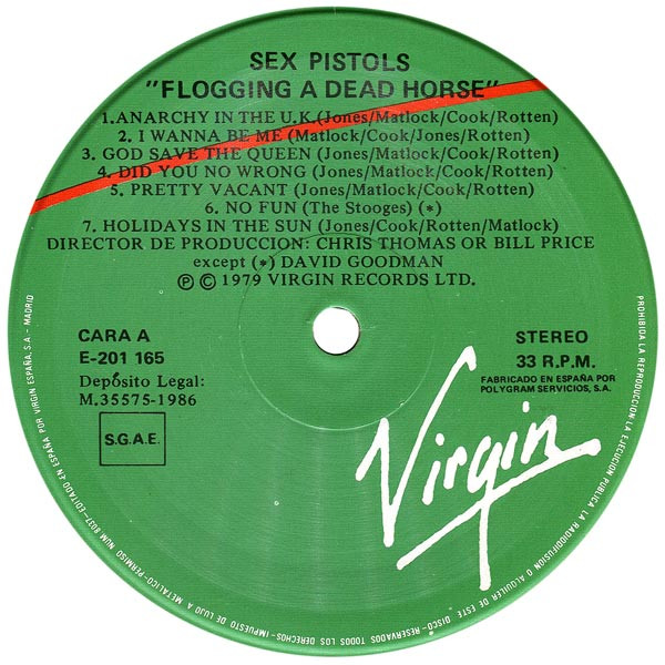 Sex Pistols - Flogging A Dead Horse | Virgin (E-201 165) - 3