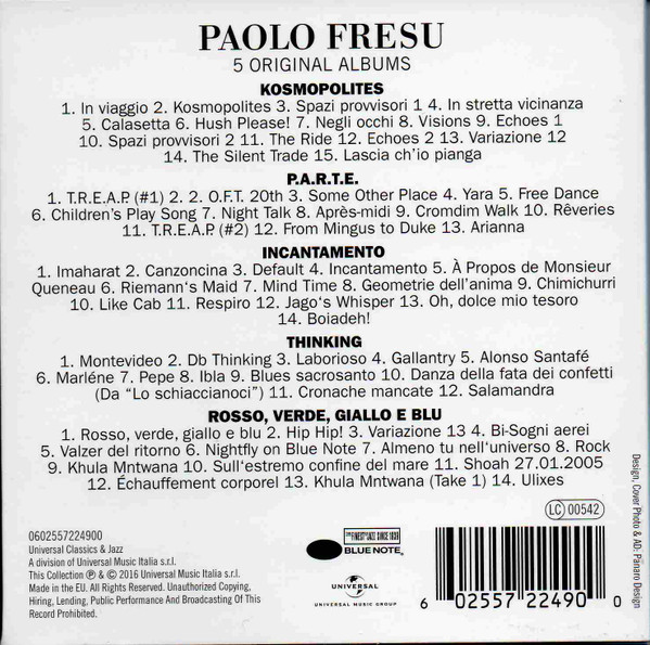 Blue Mujsic Note Paolo Fresu - 5 Original Albums | Blue Note (0602557224900)