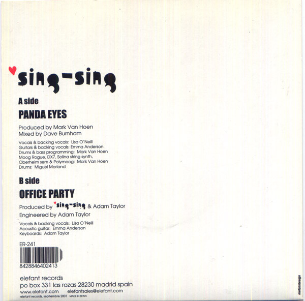 Sing-Sing - Panda Eyes | Elefant Records (ER-241) - 2