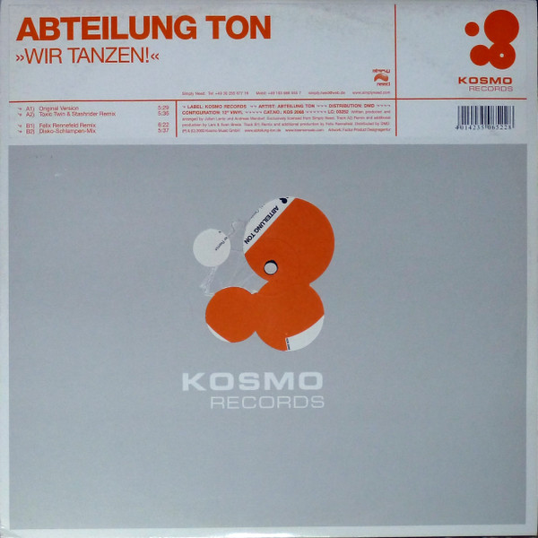Abteilung Ton - Wir Tanzen | Kosmo Records (KOS 2068) - main