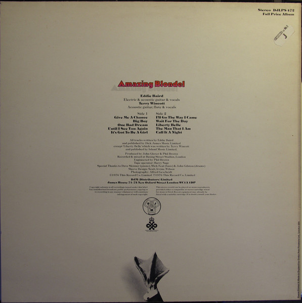 Amazing Blondel - Bad Dreams | DJM Records (DJLPS 472) - 2