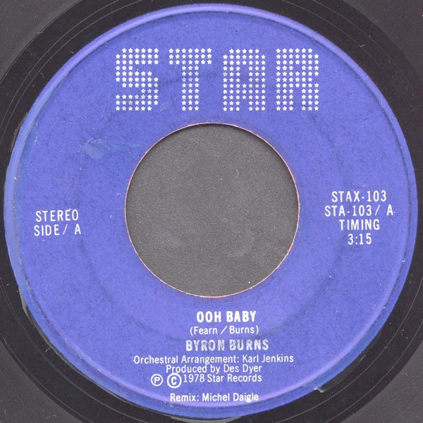 Byron Burns - Ooh Baby | Les Disques Star Records (STAX-103)