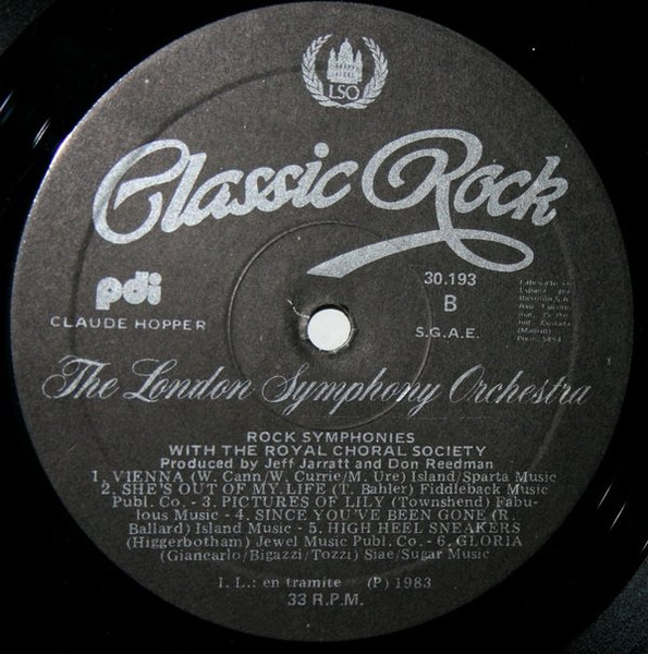 London Symphony Orchestra And The Royal Choral Society And Roger Smith Chorale - Classic Rock Rock Symphonies | PDI (E 30193) - 4