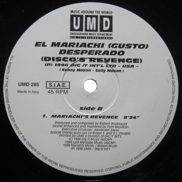 El Mariachi - Desperado (Disco's Revenge) | Underground Music Department (UMD) (UMD 285)