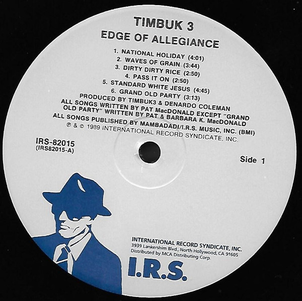 Timbuk 3 - Edge Of Allegiance | I.R.S. Records (IRS-82015) - 2 Timbuk 3 - Edge Of Allegiance | I.R.S. Records (IRS-82015) - 2