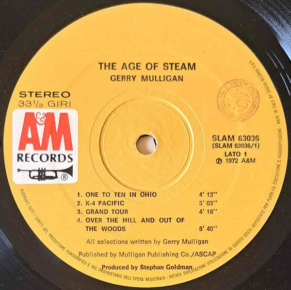 Gerry Mulligan - The Age Of Steam | A&M Records (SLAM 63036) - 4 Gerry Mulligan - The Age Of Steam | A&M Records (SLAM 63036) - 4
