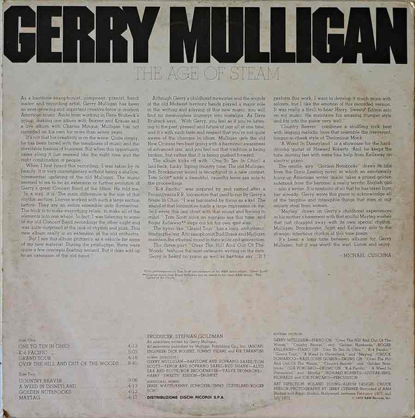 Gerry Mulligan - The Age Of Steam | A&M Records (SLAM 63036) - 2 Gerry Mulligan - The Age Of Steam | A&M Records (SLAM 63036) - 2
